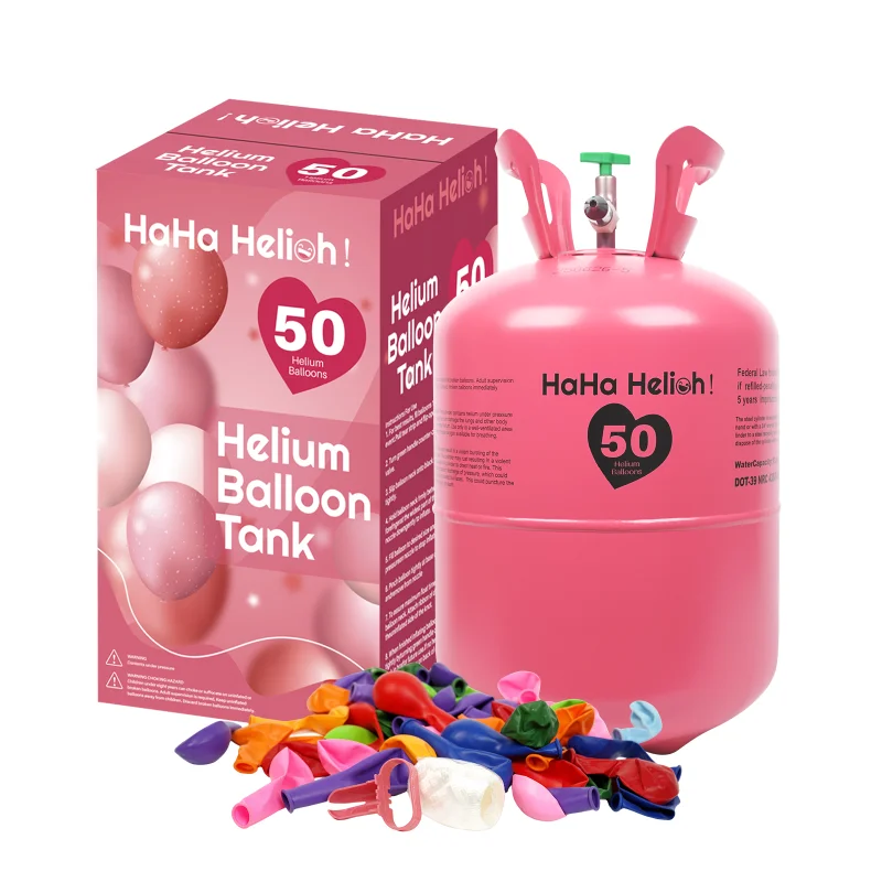 13L Helium Tank for Balloons | Helium Balloon Kit with 50 Balloons