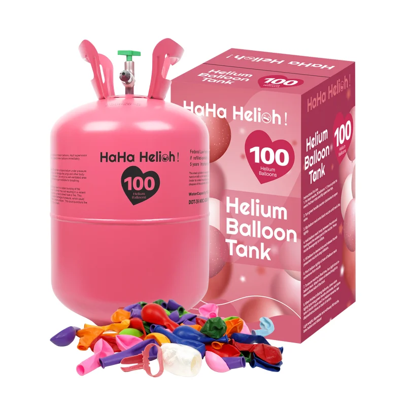 22L Helium Tank for Balloons | Helium Balloon Tank Kit with 100 Balloons