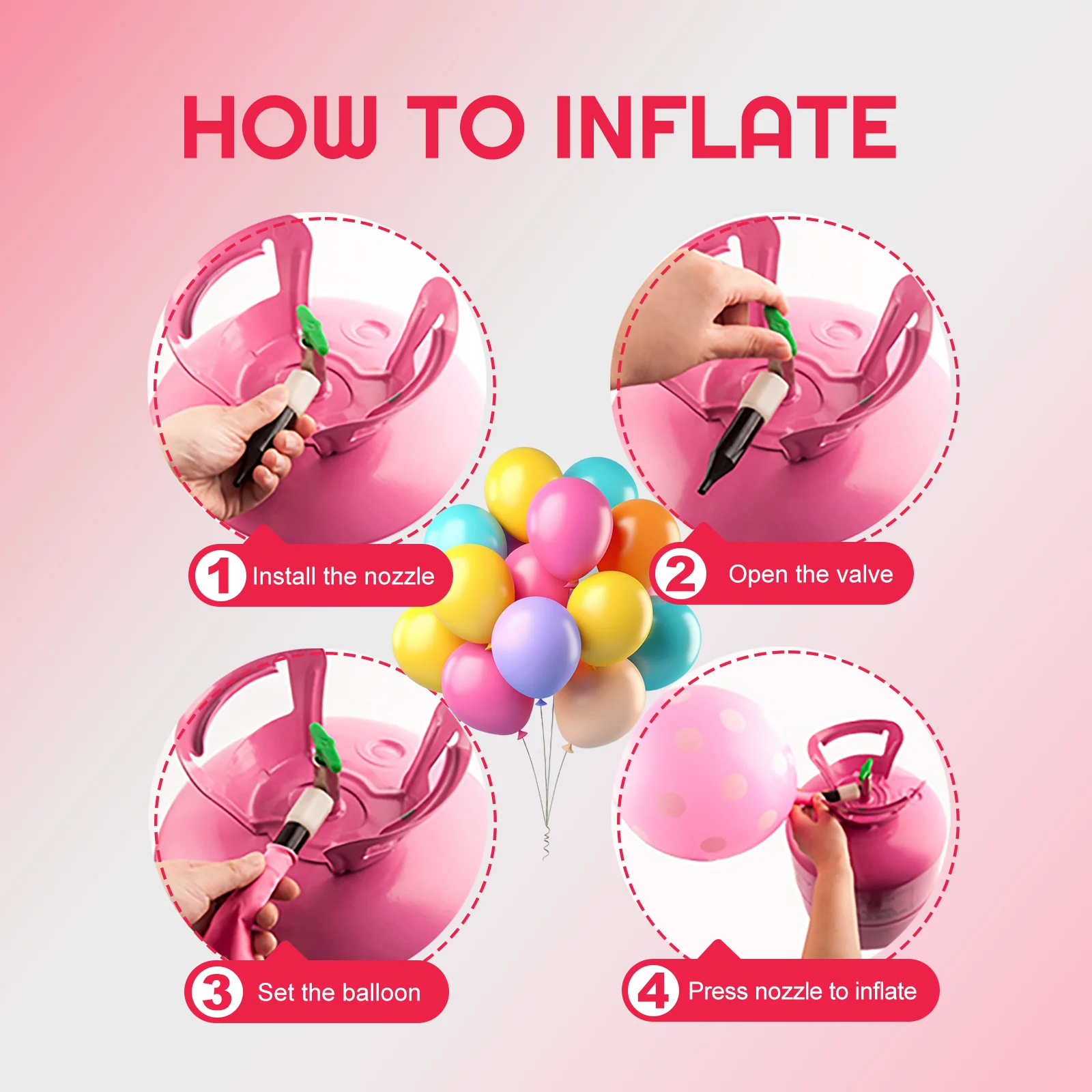 13L Helium Tank for Balloons | Helium Balloon Kit with 50 Balloons - Image 4