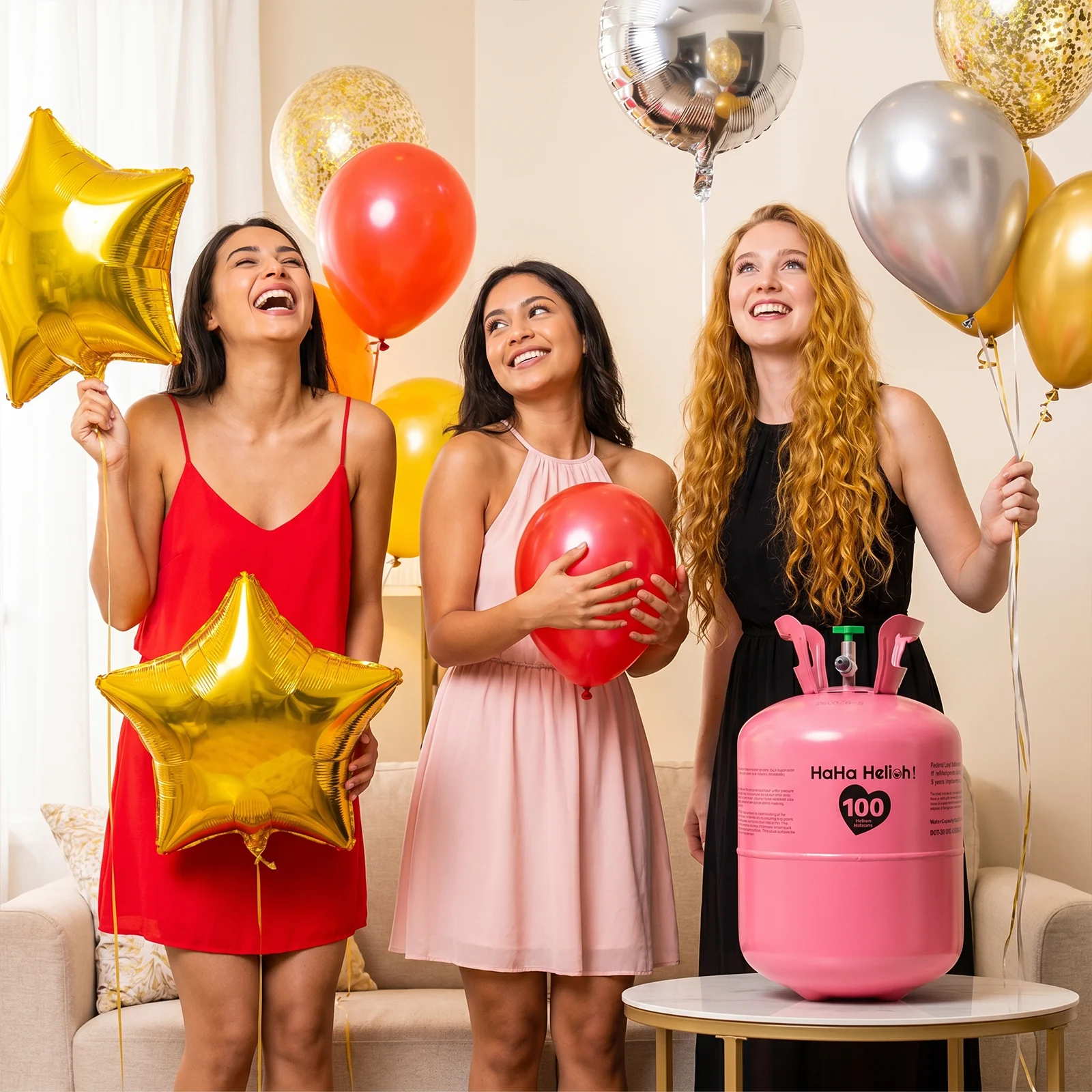 22L Helium Tank for Balloons | Helium Balloon Tank Kit with 100 Balloons - Image 5