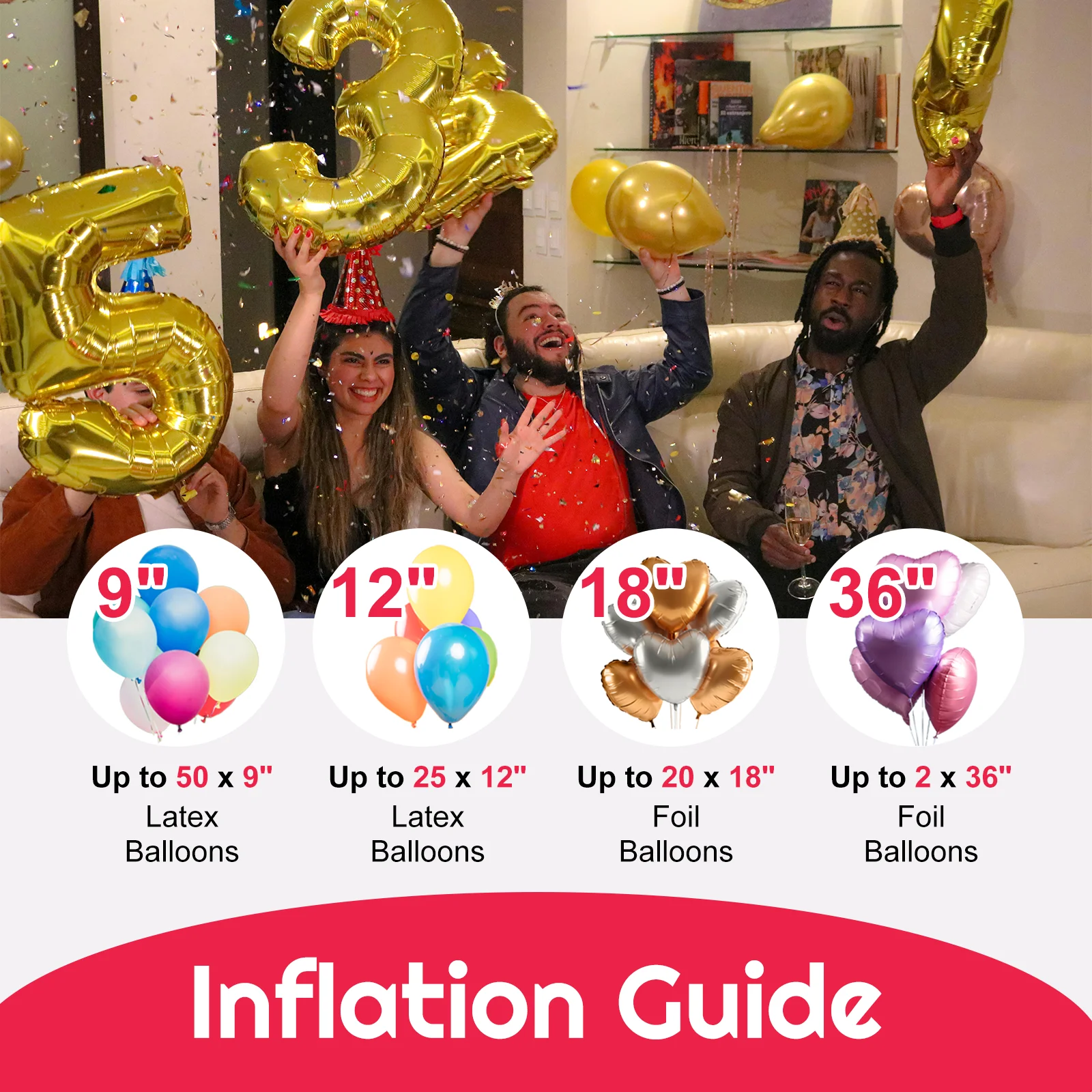 13L Helium Tank for Balloons | Helium Balloon Kit with 50 Balloons - Image 7